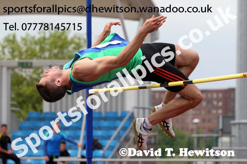 Liam Ramsay (City of Sheffield) senior mens high jump, Northern Senior and Under-20 Champs., Sport City, Manchester. Photo: David T. Hewitson/Sports for All Pics